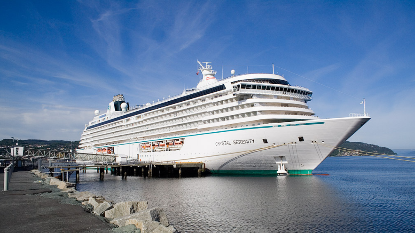Crystal Serenity luxury cruise ship in India