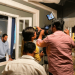 Bollywood film shooting inside Mumbai studio with camera crew and actor on set