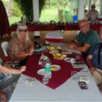 Guests enjoying a traditional Kerala lunch during a Kumbalangi village tour near Kochi