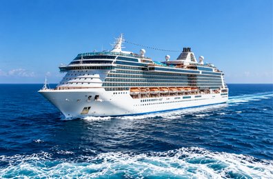 Cruise ship in port representing cruise-timed India shore excursions